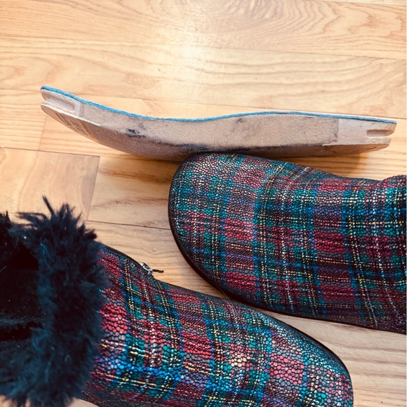 Alegria Tartan Plaid Ankle Booties, Sz 8 - Picture 6 of 7